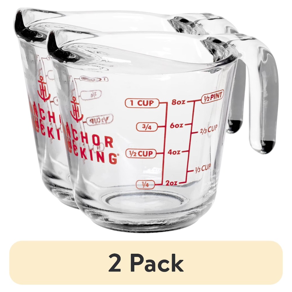 Kitchen Baking Cooking - 2-Pack Glass Measuring Cups Set with