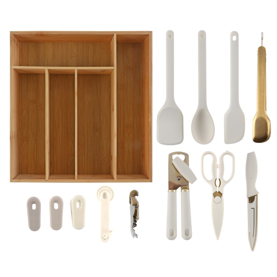 Kitchen Baking Tray Set - 19-Piece Kitchen Utensil Set with Convenient