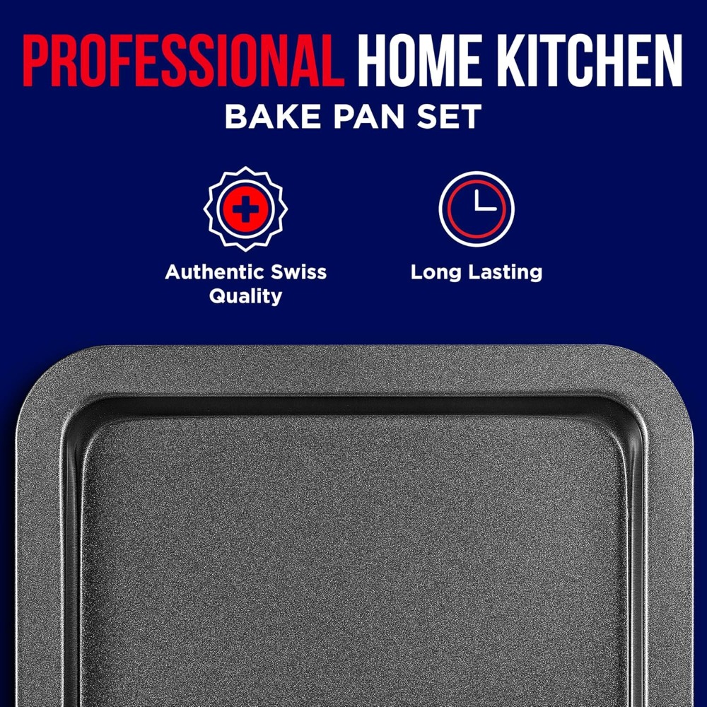 3 Piece Set Nonstick Carbon St - đánh giá và giá Kitchen Baking Tray Set