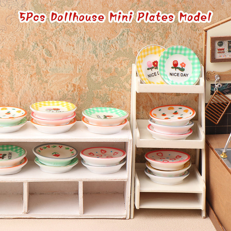 5Pcs 1/12 Dollhouse Mini Plate - đánh giá và giá Miniature Baking Kitchen