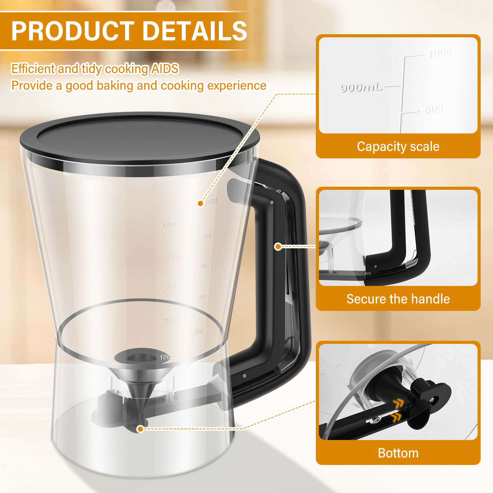900/1000ml Pancake Batter Disp - đánh giá và giá Kitchen Baking Blender