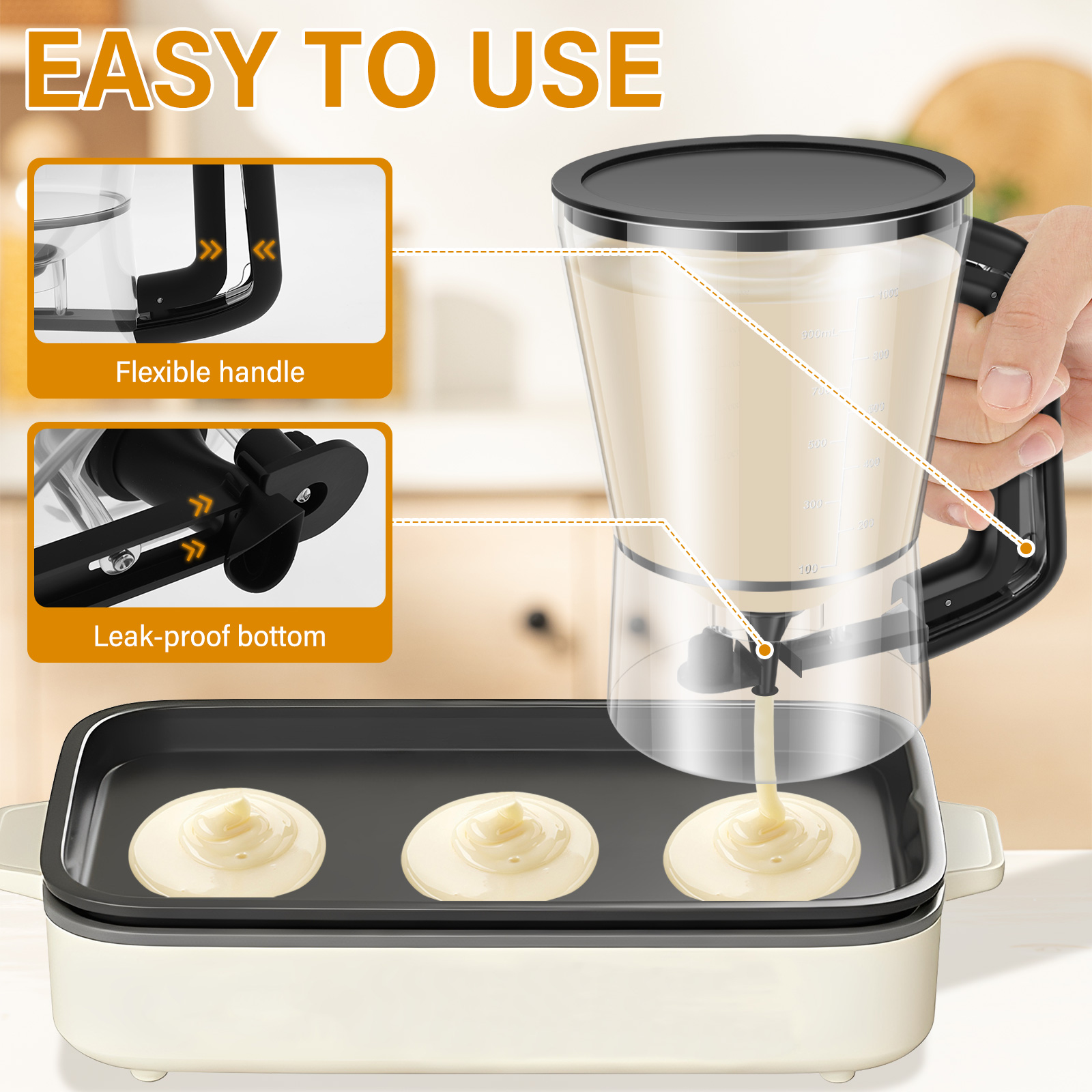 900/1000ml Pancake Batter Disp - đánh giá và giá Kitchen Baking Blender