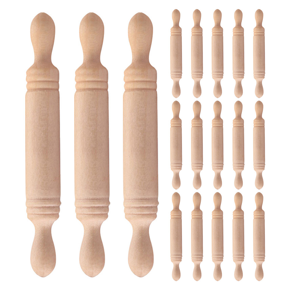 24Pcs Miniature Wooden Rolling - đánh giá và giá Kitchen Roller Baking