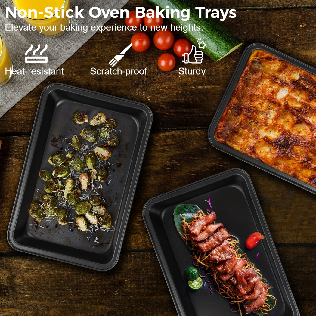 3-Sized 3Pcs/Set Non-Stick Ove - đánh giá và giá Kitchen Baking Tray Set