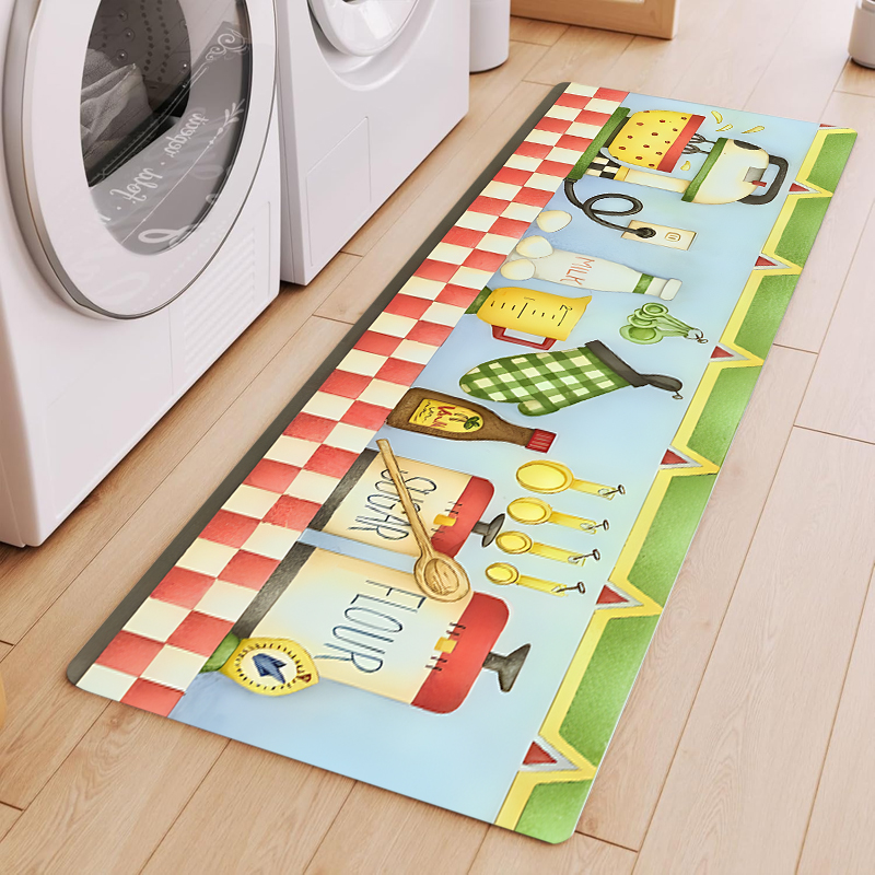 Red Check Border Cartoon Bakin - đánh giá và giá Kitchen Living Baking Mats