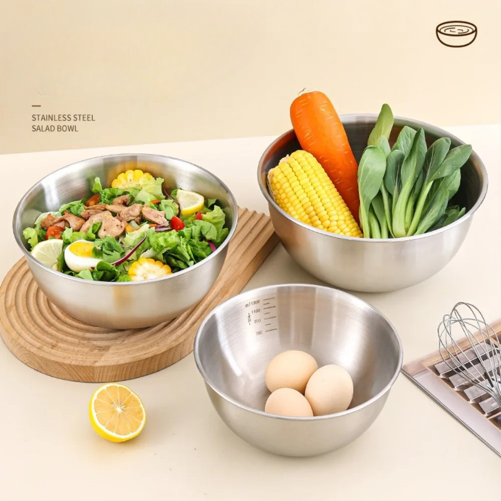 3pcs Stainless Steel Bowl Set  - đánh giá và giá Kitchen Baking Essentials