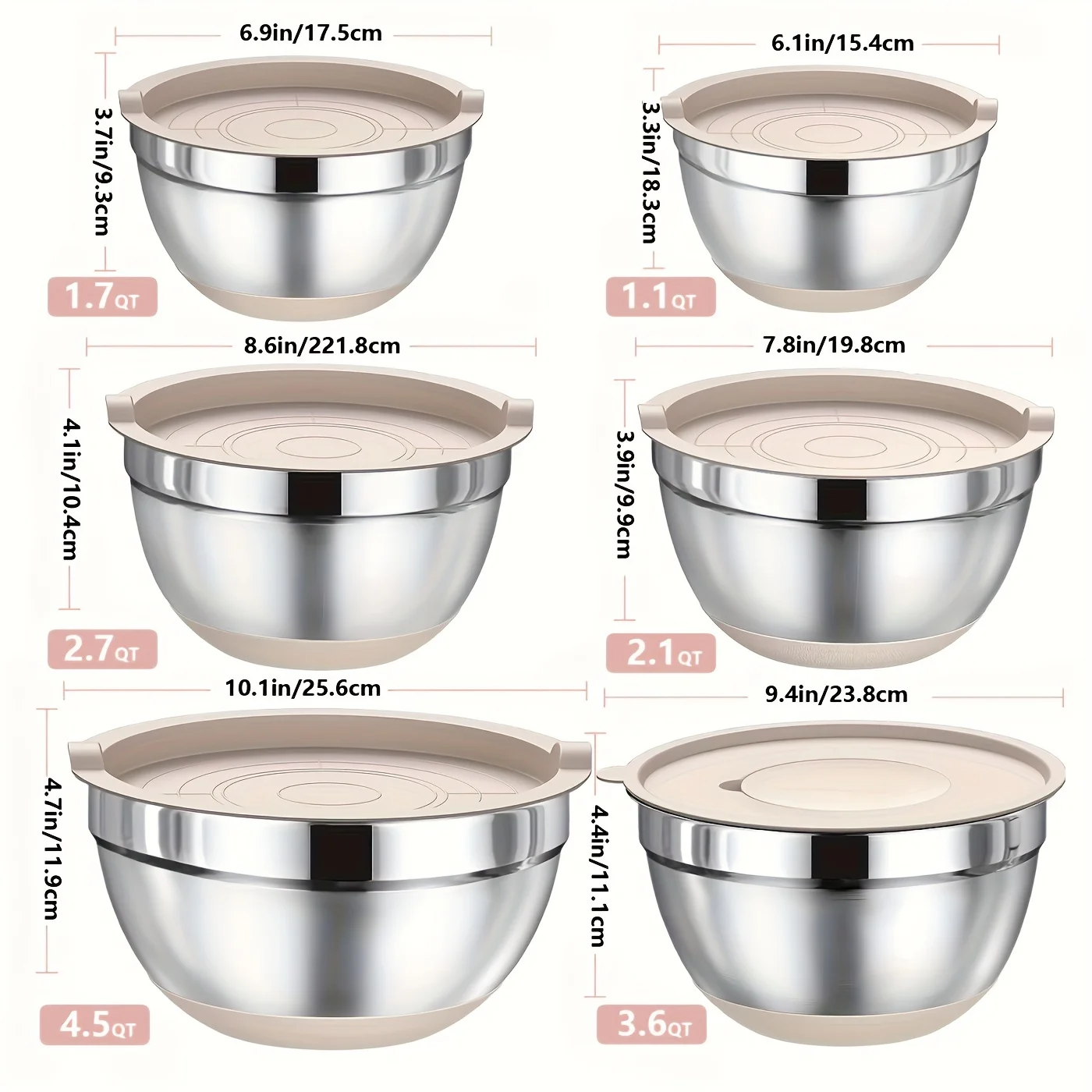 Set of Mixing Bowls Made of St - đánh giá và giá Kitchen Baking Cooking
