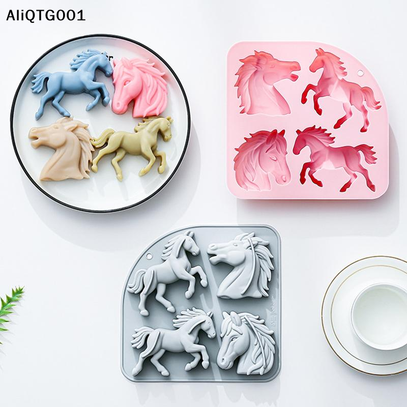 4-Cavity 3D Horse Silicone Mol - đánh giá và giá Kitchen Baking Cooking