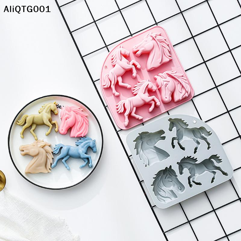 4-Cavity 3D Horse Silicone Mol - đánh giá và giá Kitchen Baking Cooking
