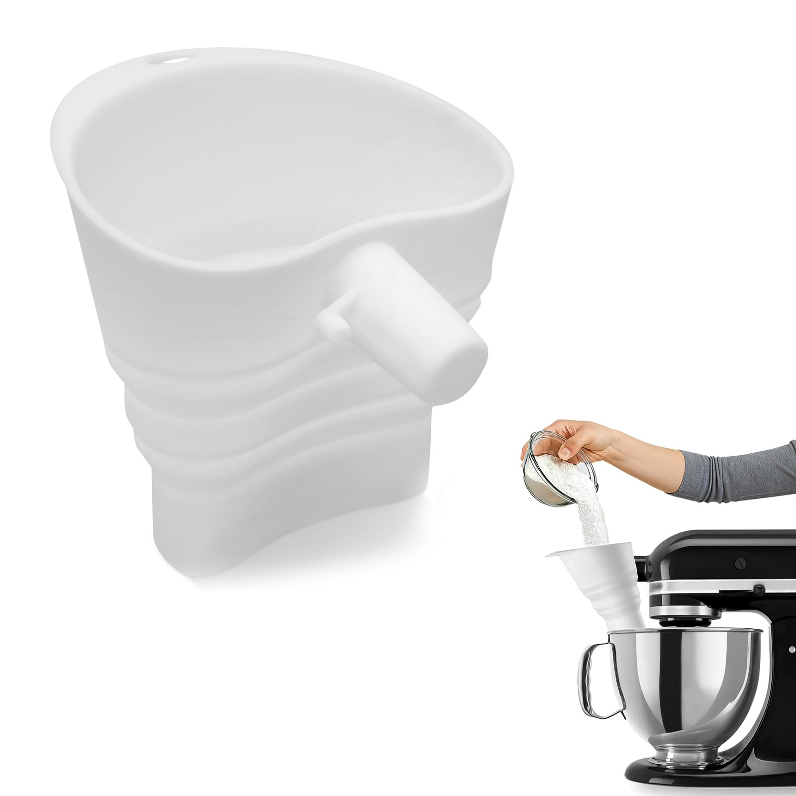 Silicone Flour Funnel for Kitc - đánh giá và giá Kitchen Aid Baking Mixer
