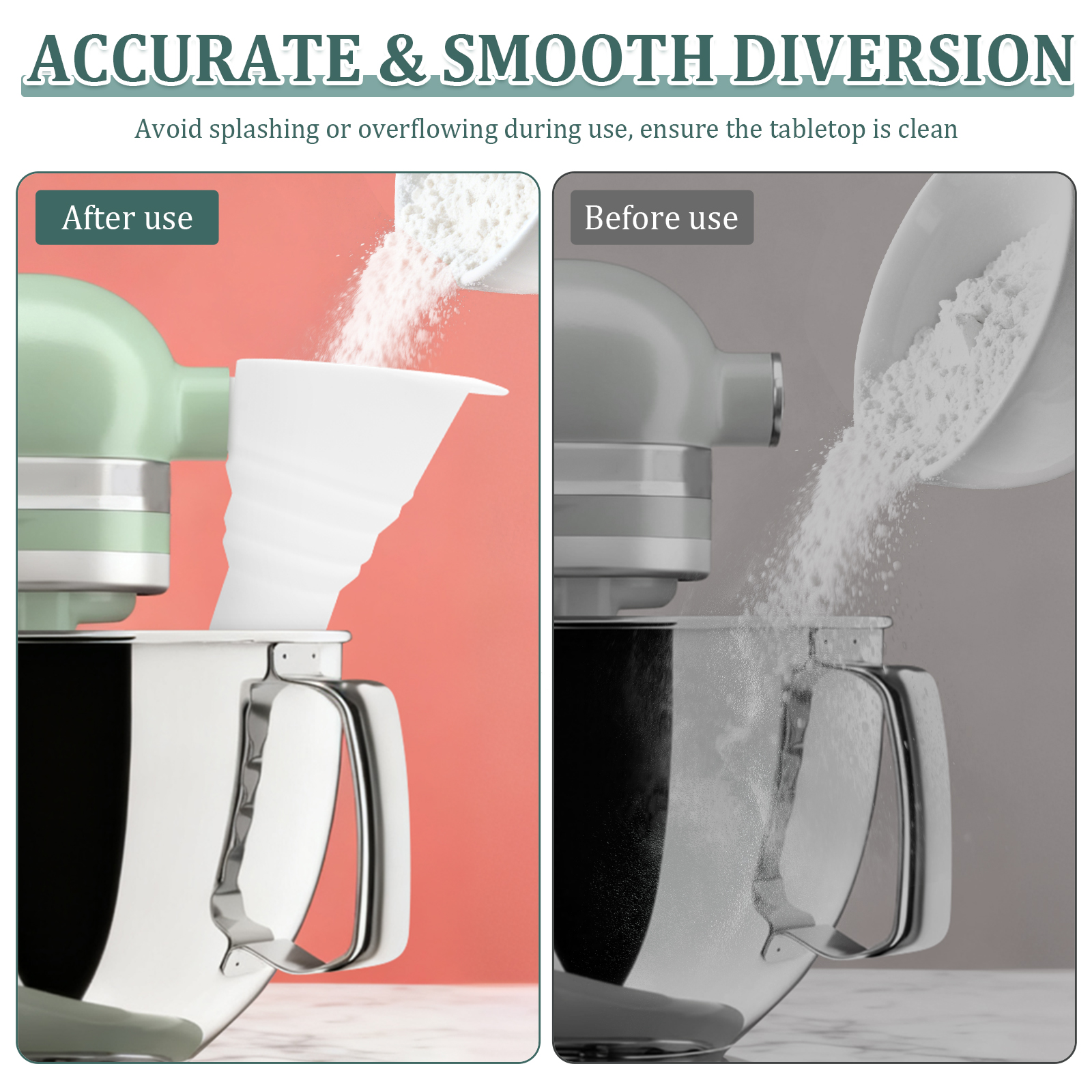 Silicone Flour Funnel for Kitc - đánh giá và giá Kitchen Aid Baking Mixer