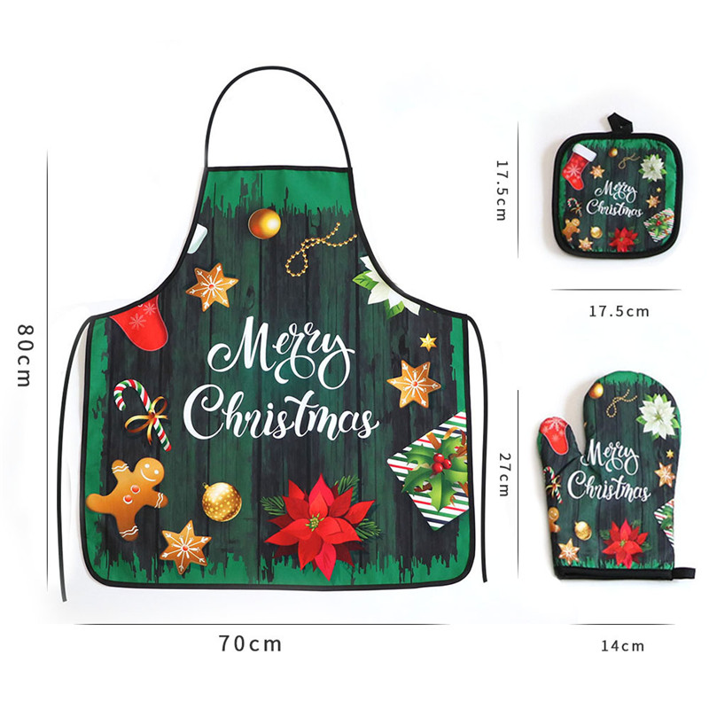 3Pcs/set Christmas Printed Kit - đánh giá và giá Kitchen Baking Table