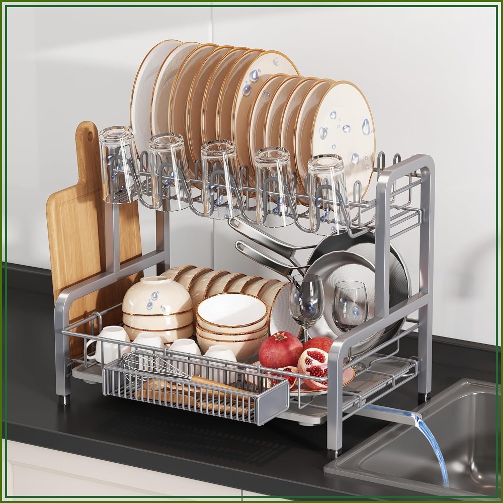 2 Tier Dish Drying Rack for Ki - đánh giá và giá Kitchen Utensils