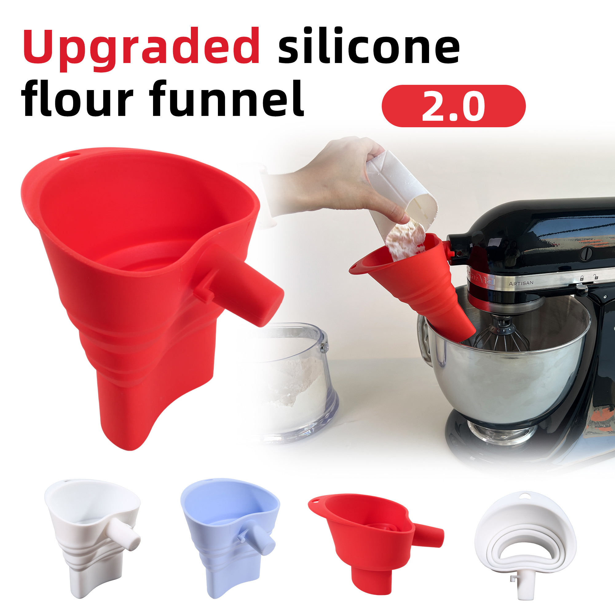 1/3pcs mix Silicone Flour Funn - đánh giá và giá Kitchen Aid Baking Mixer